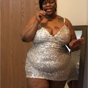 Sparkling Silver Sequin Dress